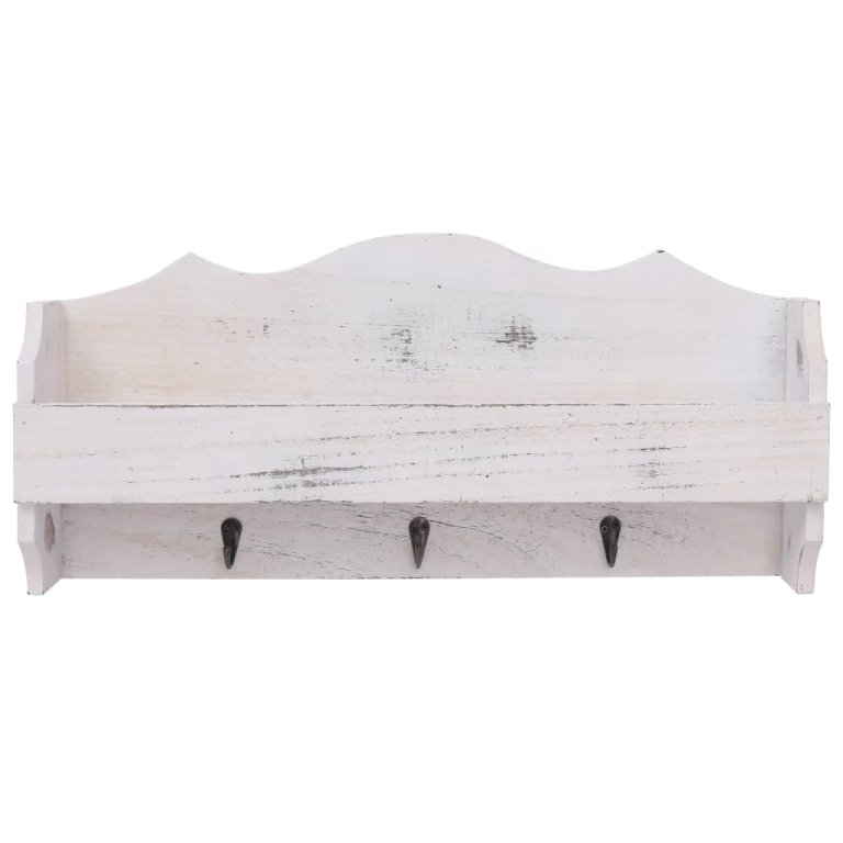 284231  Wall Mounted Coat Rack White 50x10x23 cm Wood