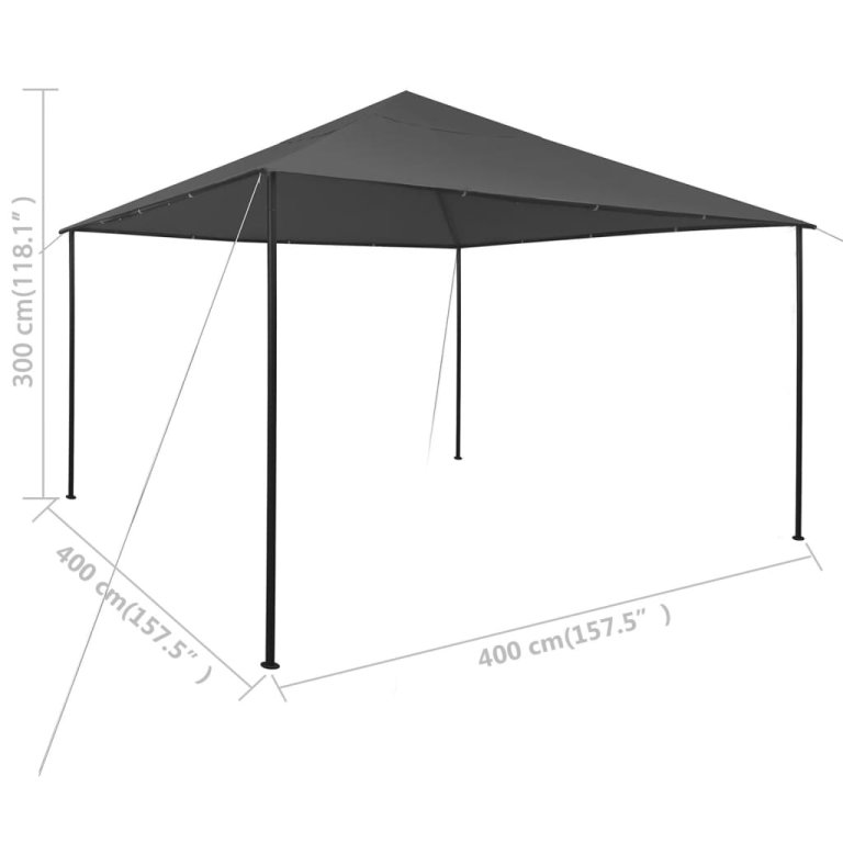 Sjenica 4 x 4 x 3 m antracit 180 g/m²