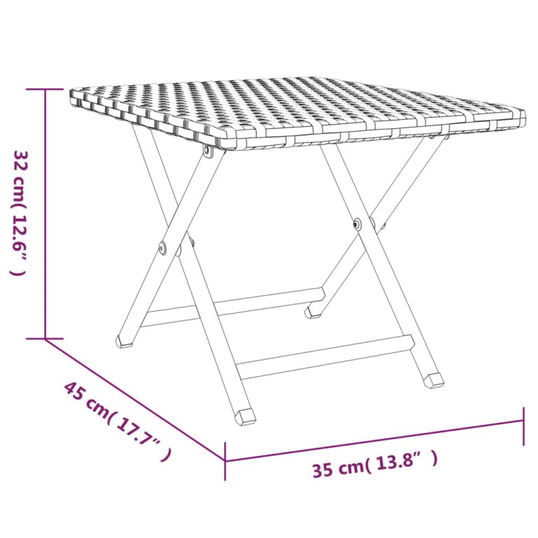 Sklopivi stol smeđi 45 x 35 x 32 cm od poliratana