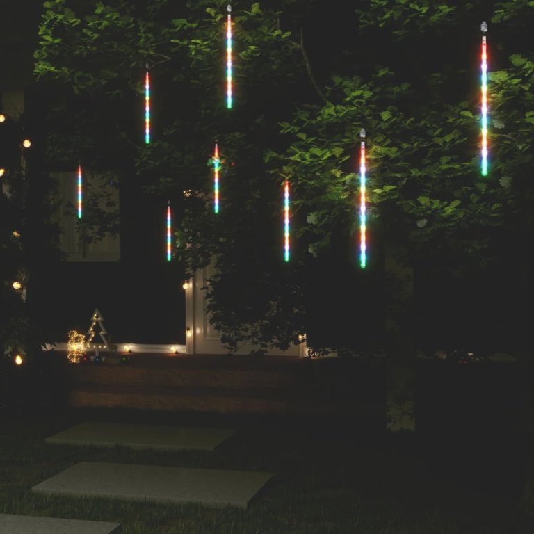 Meteorska svjetla 8 kom 30 cm šarena 192 LED žarulje