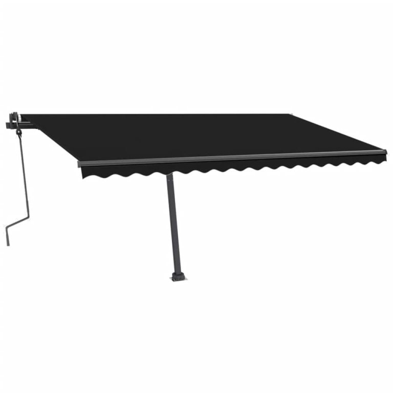 Tenda na ručno uvlačenje s LED svjetlima 450 x 300 cm antracit