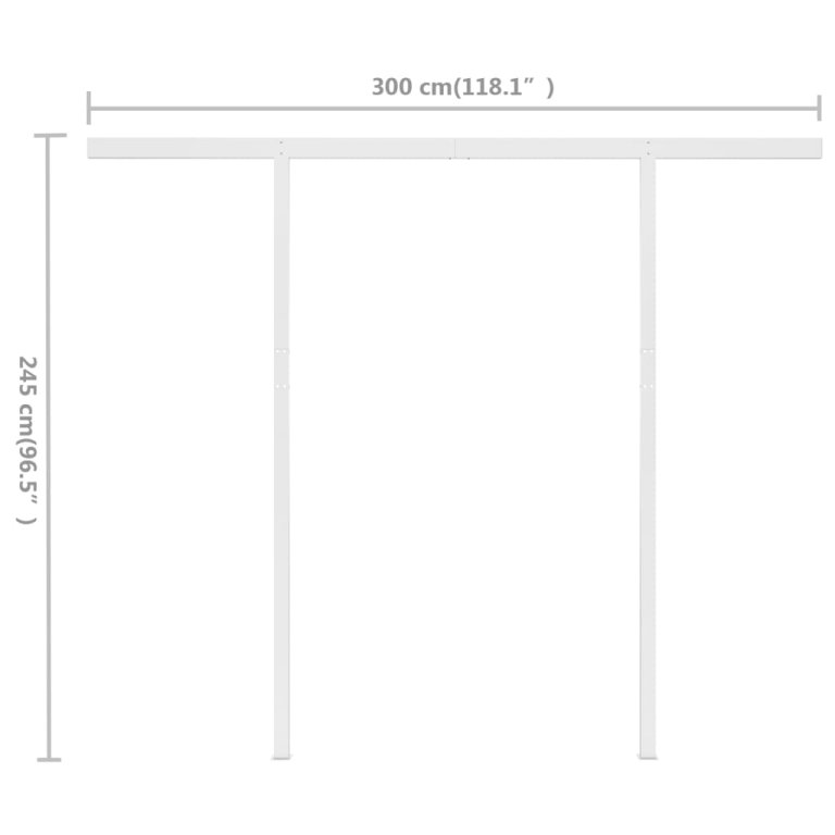 Tenda na ručno uvlačenje sa stupovima 3 x 2,5 m krem