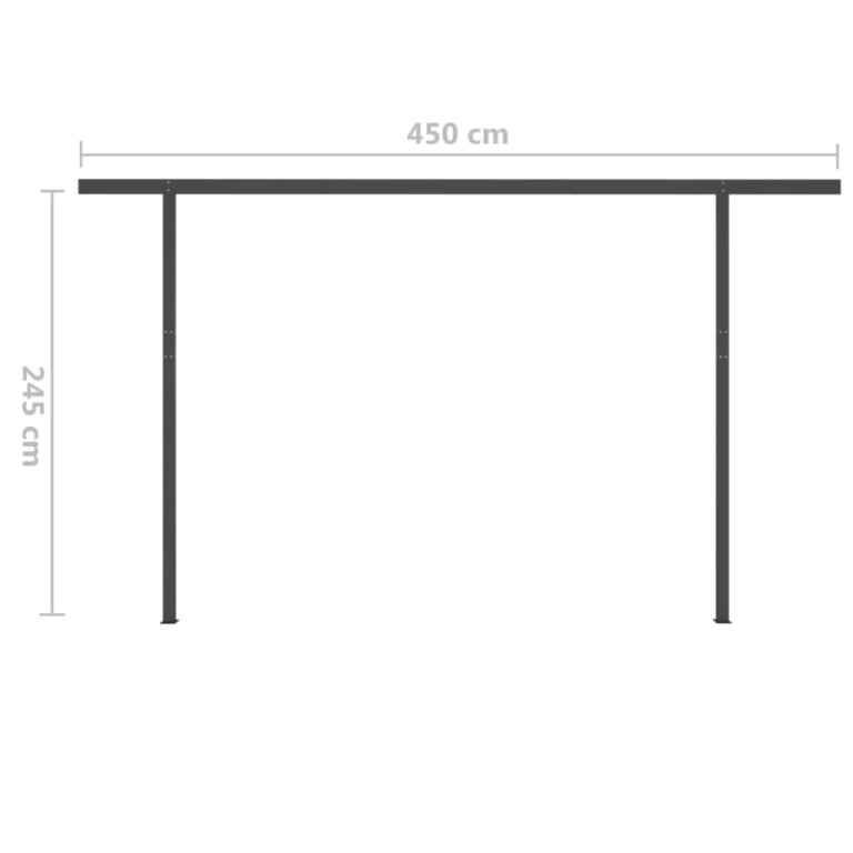 Tenda na ručno uvlačenje sa stupovima 4,5 x 3 m žuto-bijela