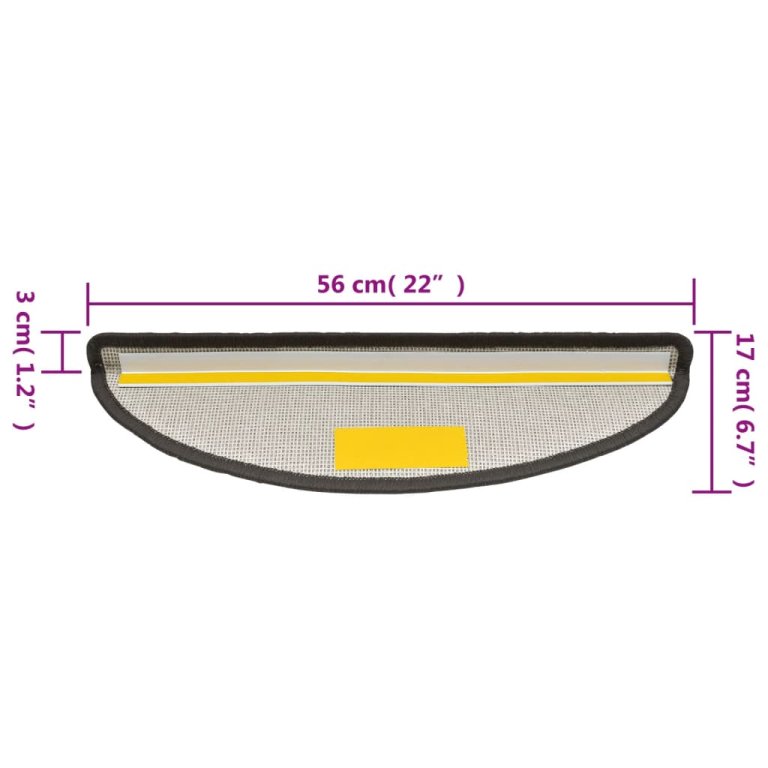 Otirači za stepenice 10 kom 56x17x3 cm tamnosivi