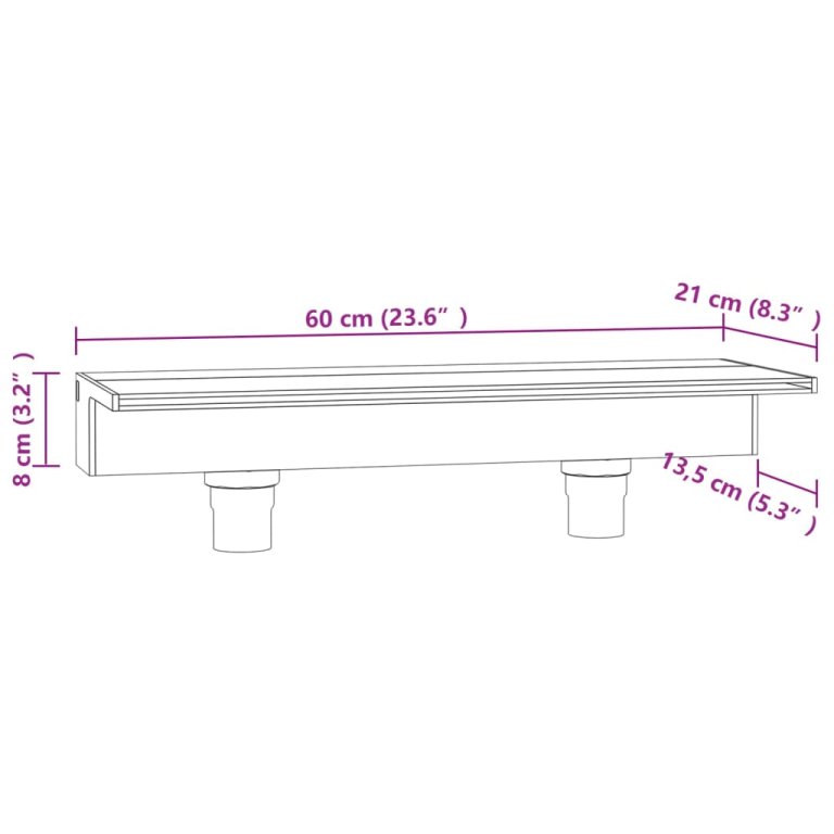 Prelijevajući vodopad s RGB LED svjetlima akrilni 60 cm