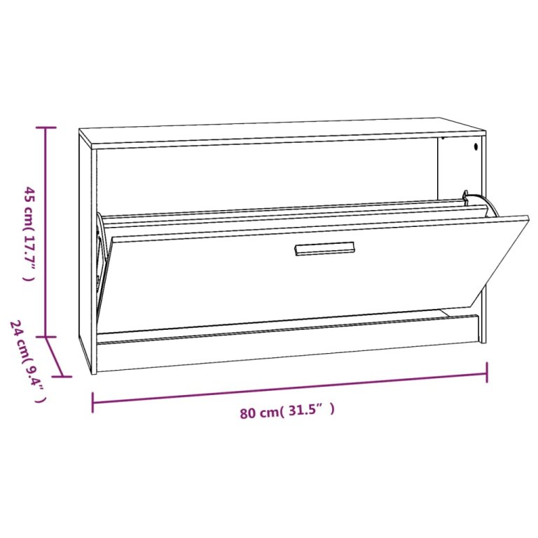 Klupa za cipele Smeđi hrast 80 x 24 x 45 cm konstruirano drvo