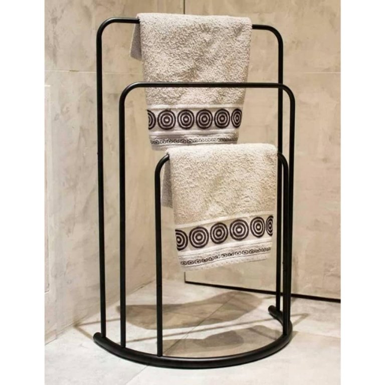 Bathroom Solutions stojeći stalak za ručnike 49,5 x 75 cm metalni crni