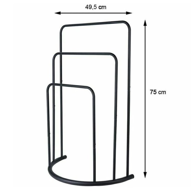 Bathroom Solutions stojeći stalak za ručnike 49,5 x 75 cm metalni crni