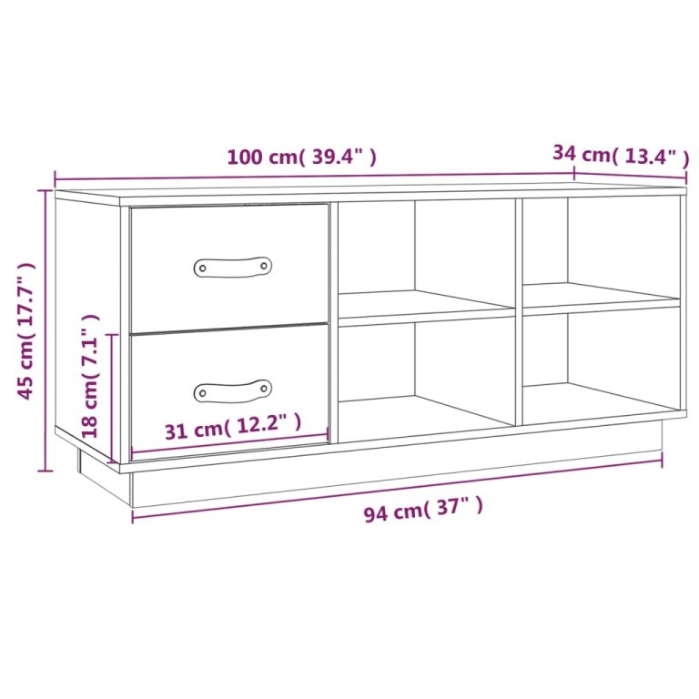 Klupa za cipele boja meda 100 x 34 x 45 cm od masivne borovine