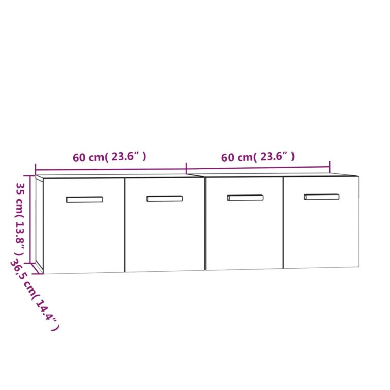 Zidni ormarići 2 kom boja hrasta 60x36,5x35cm konstruirano drvo