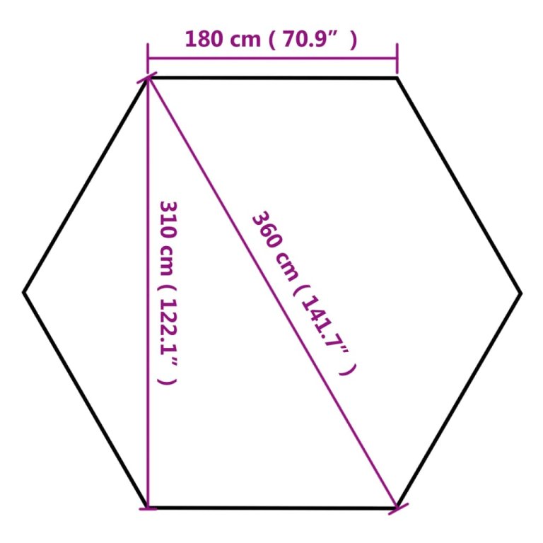 Šesterokutni šator sa stijenkama 3,6 x 3,1 m smeđesivi 220 g/m²