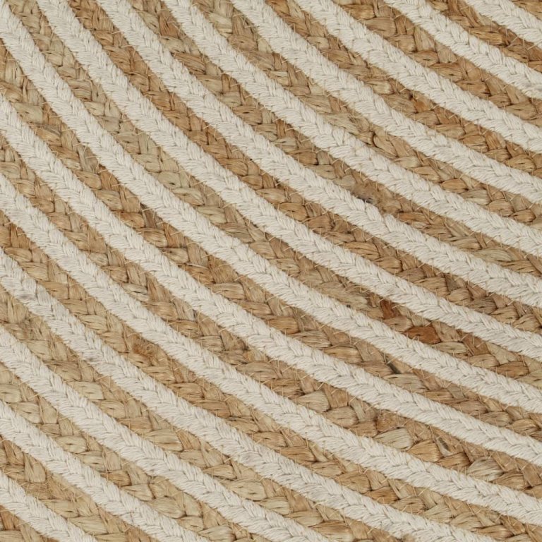 Ručno rađeni tepih od jute sa spiralnim uzorkom bijeli 90 cm