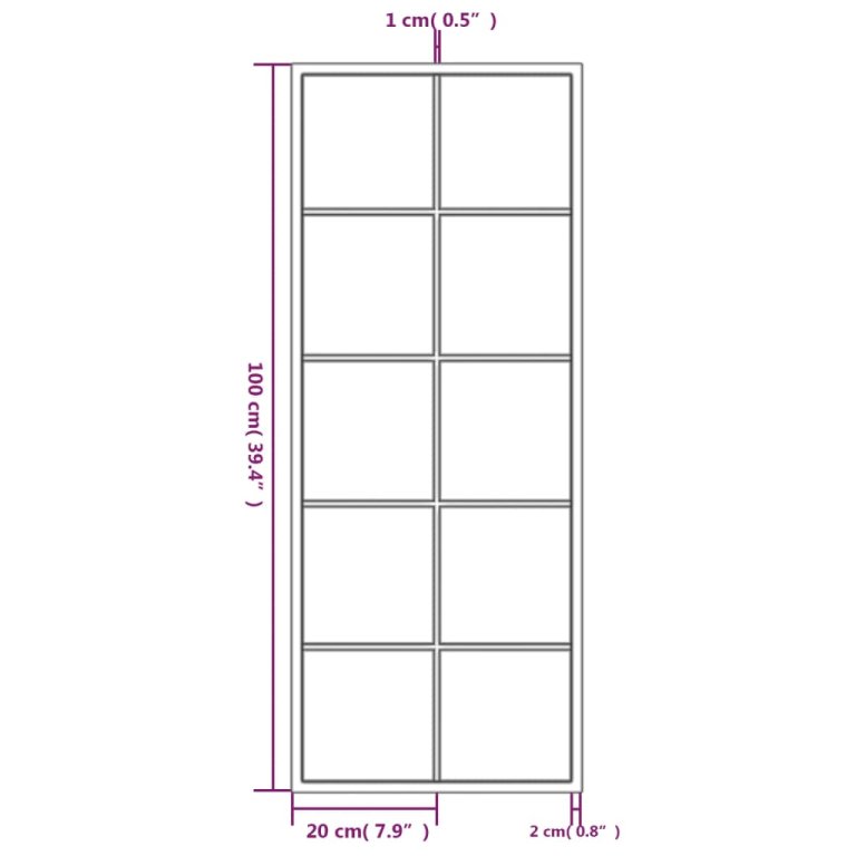 Zidna ogledala 2 kom crna 100 x 40 cm metalna