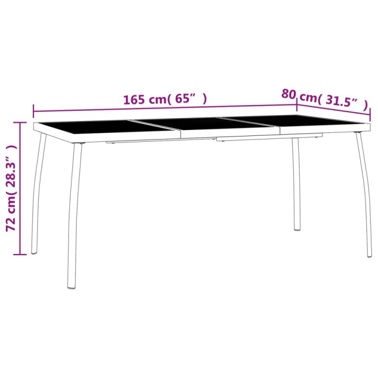 Vrtni stol antracit 165 x 80 x 72 cm od čelične mreže