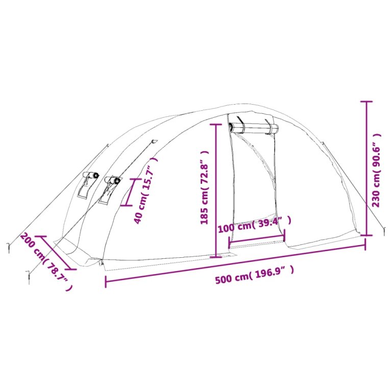 Staklenik s čeličnim okvirom zeleni 10 m² 5 x 2 x 2,3 m