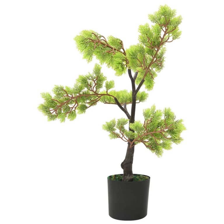 Umjetni bonsai čempres s posudom 60 cm zeleni