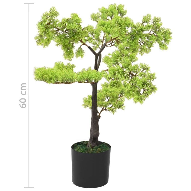 Umjetni bonsai čempres s posudom 60 cm zeleni