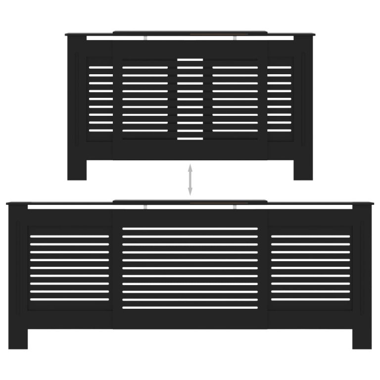 Pokrov za radijator MDF crni 205 cm