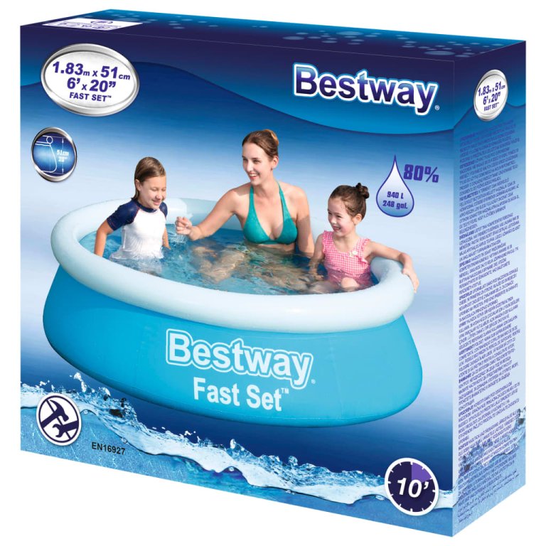 Bestway bazen na napuhavanje Fast Set okrugli 183 x 51 cm plavi