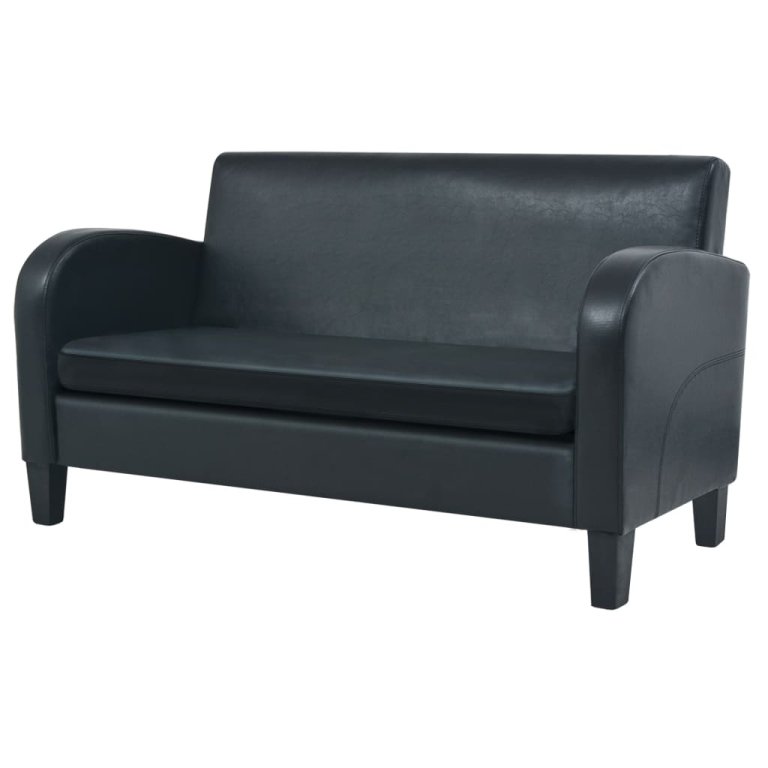 2-dijelni set sofa od umjetne kože crni