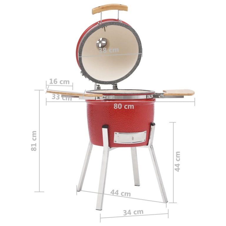 Kamado roštilj i pušnica keramički 81 cm