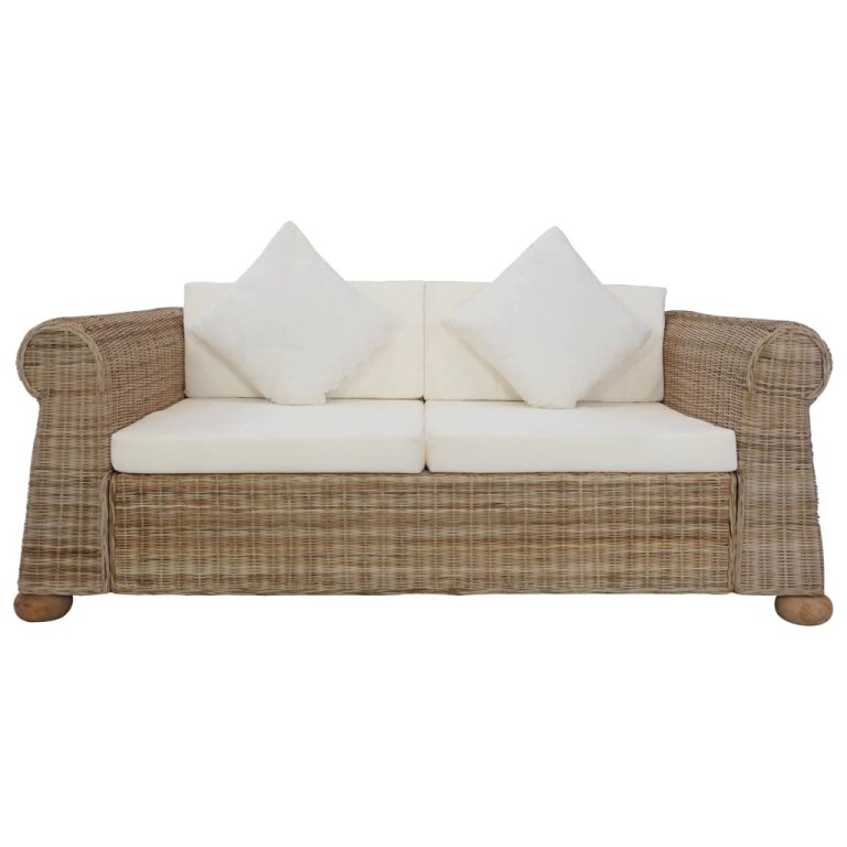 2-dijelni set sofa od prirodnog ratana s jastucima