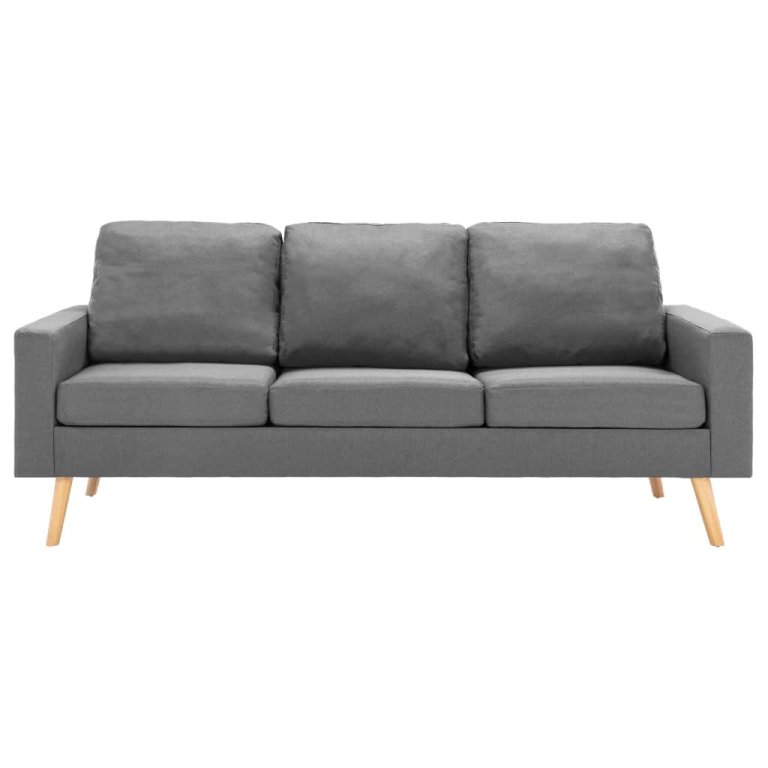 2-dijelni set sofa od tkanine svjetlosivi