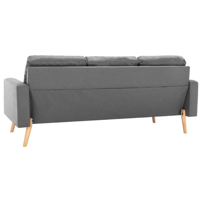 2-dijelni set sofa od tkanine svjetlosivi