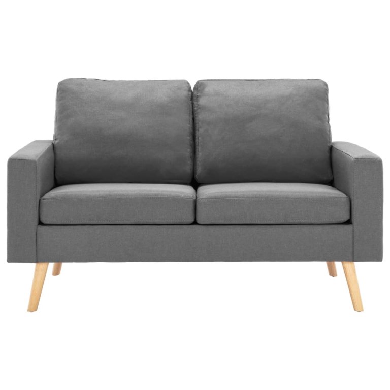 2-dijelni set sofa od tkanine svjetlosivi