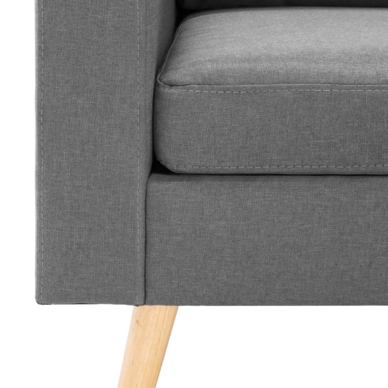 2-dijelni set sofa od tkanine svjetlosivi