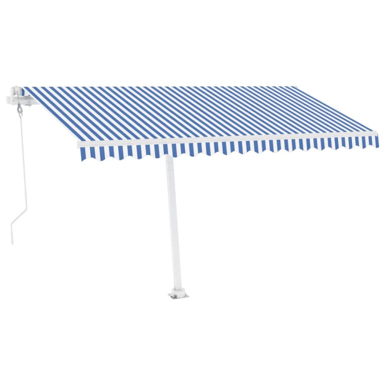 Samostojeća automatska tenda 400 x 300 cm plavo-bijela