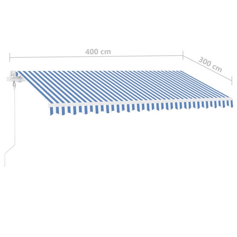 Samostojeća automatska tenda 400 x 300 cm plavo-bijela