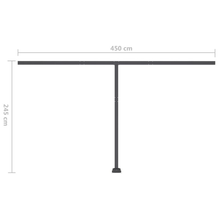 Tenda na ručno uvlačenje s LED svjetlom 450x350 cm plavo-bijela