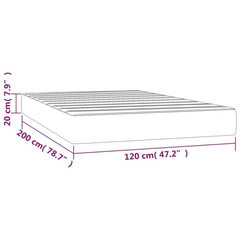 Madrac s džepičastim oprugama bijeli 120x200x20 cm umjetne kože