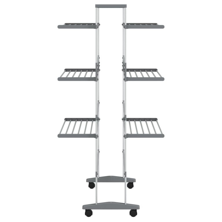 Stalak za sušenje rublja s kotačima 89x64x129 cm aluminijski