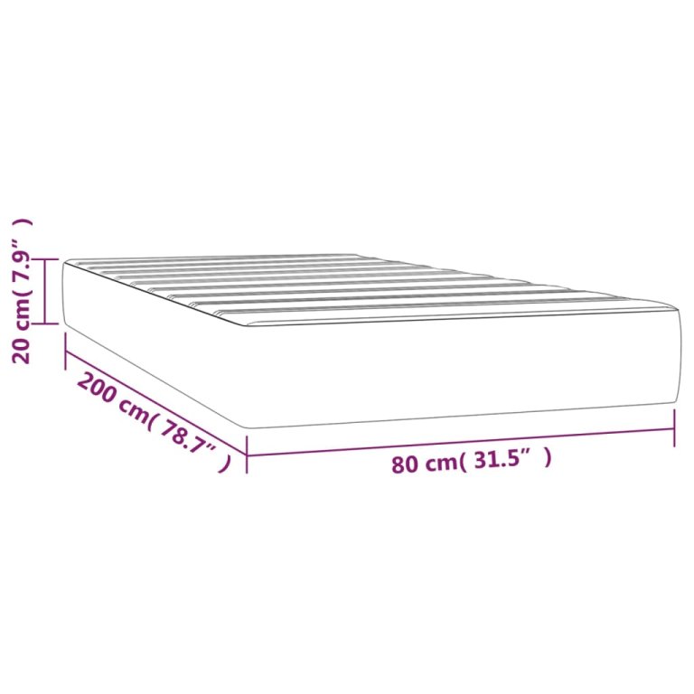 Madrac s oprugama boja cappuccina 80x200x20cm od umjetne kože