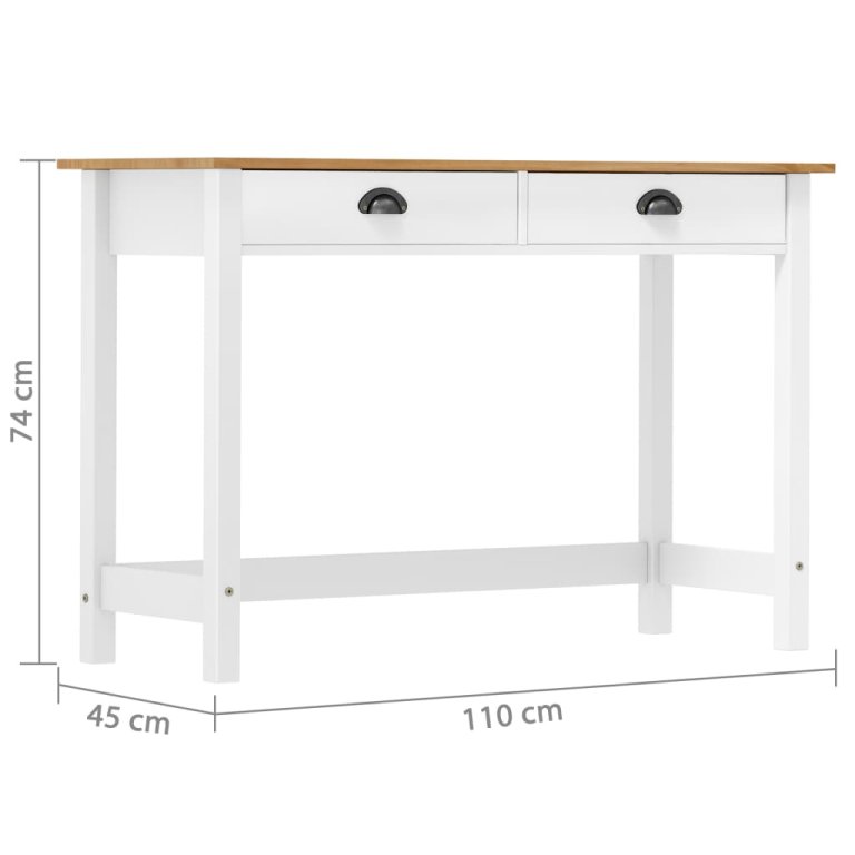 Konzolni stol Hill s 2 ladice 110x45x74 cm od masivne borovine