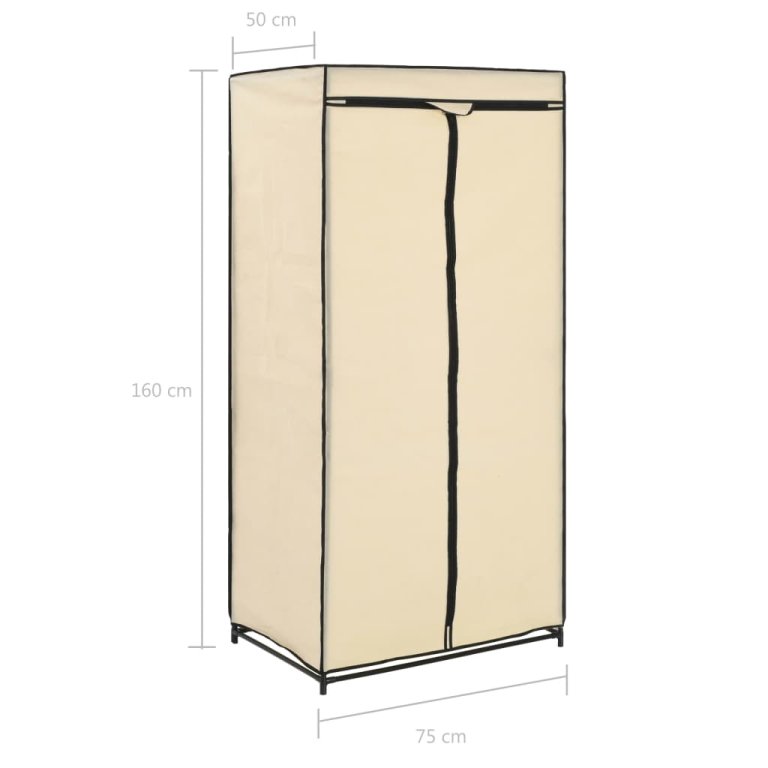 282439  Wardrobe Cream 75x50x160 cm