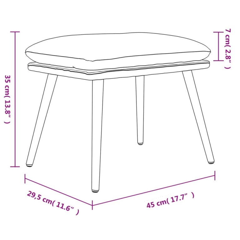 Tabure svjetlosivi 45x29,5x35 cm od tkanine i umjetne kože