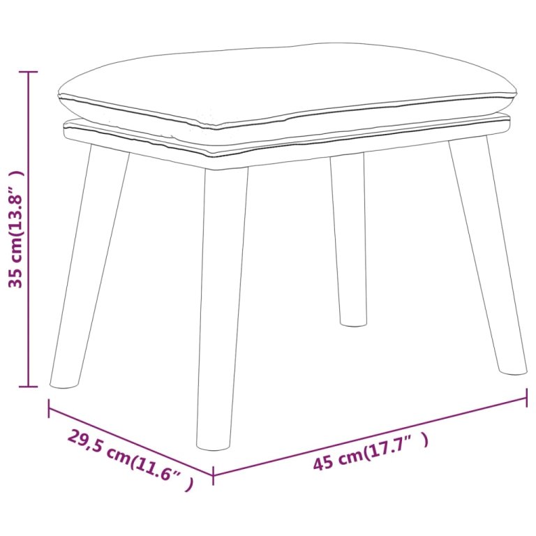 Tabure krem 45 x 29,5 x 35 cm od tkanine