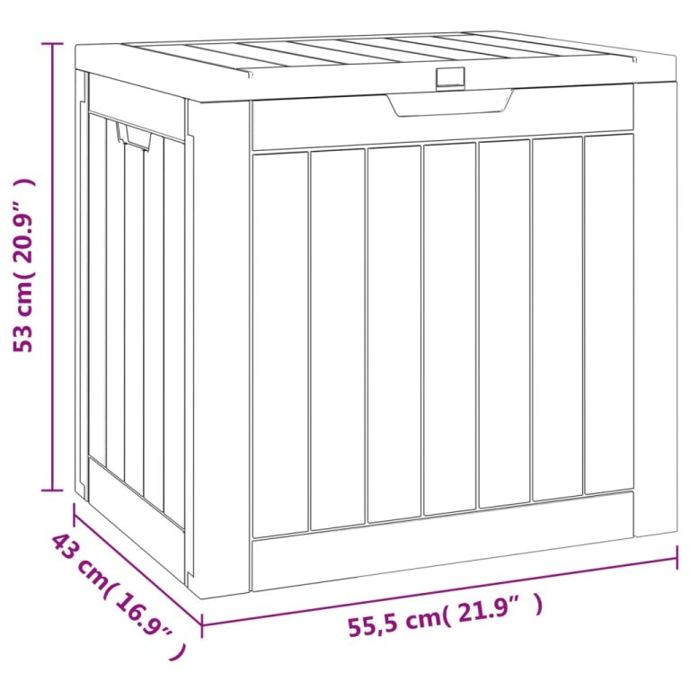 Vrtna kutija za pohranu siva 55,5 x 43 x 53 cm polipropilen