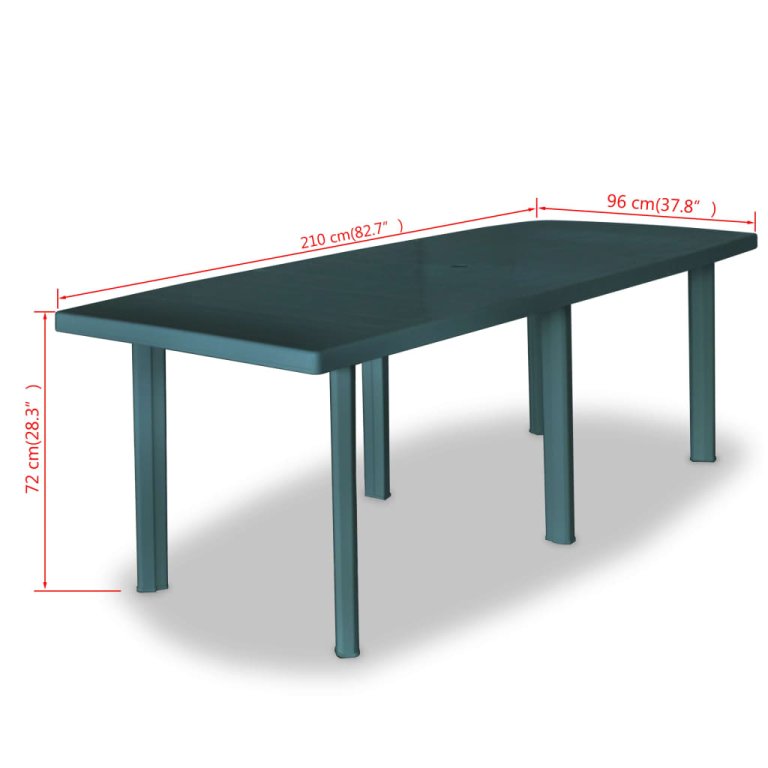 Vrtni stol od plastike zeleni 210 x 96 x 72 cm