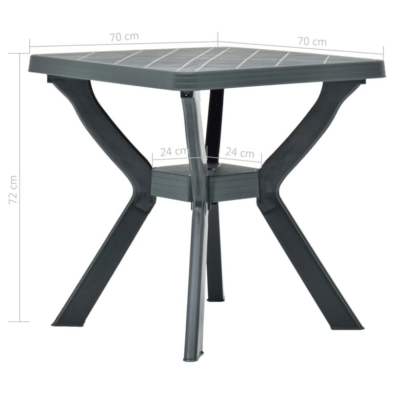 Bistro stol antracit 70 x 70 x 72 cm plastični