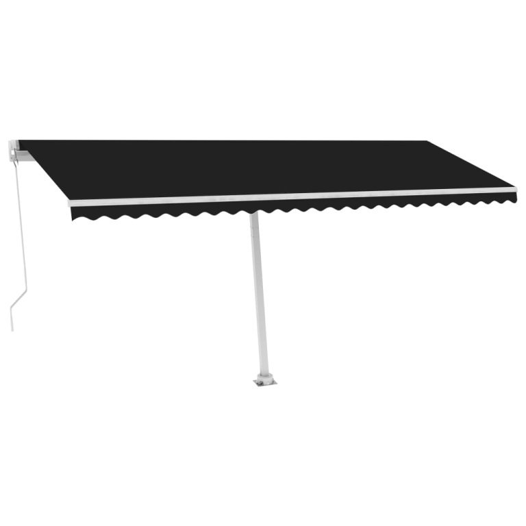 Tenda na ručno uvlačenje s LED svjetlima 500 x 300 cm antracit