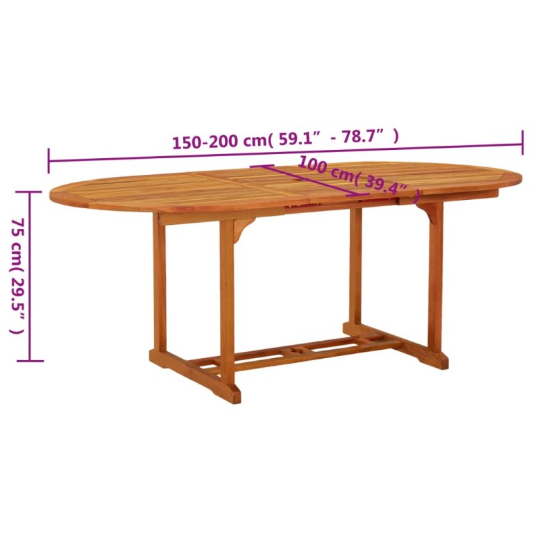 Vrtni stol 200 x 100 x 75 cm od masivnog drva eukaliptusa