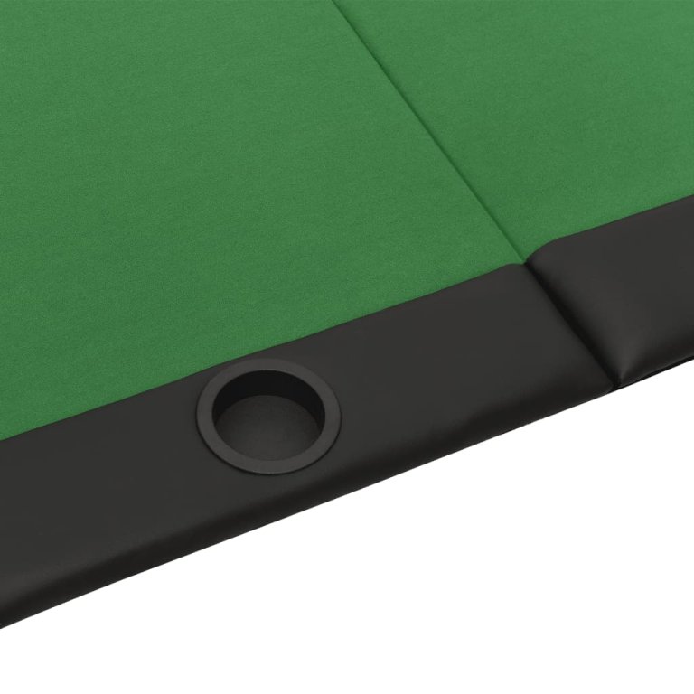 Sklopivi stol za poker za 10 igrača zeleni 206 x 106 x 75 cm