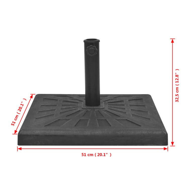 Stalak za Suncobran od Smole Pravokutni Crni 19 kg