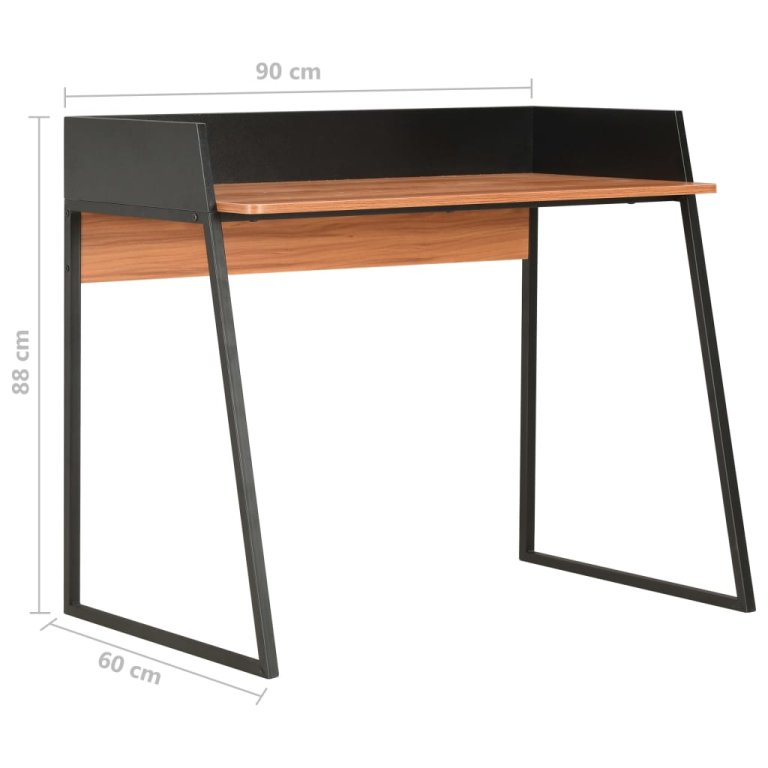 Radni stol crno-smeđi 90 x 60 x 88 cm