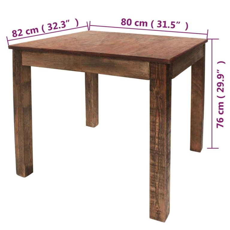 Blagovaonski stol od miješanog recikliranog drva 82x80x76 cm