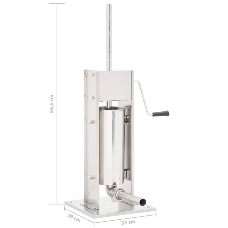Ručna punilica za kobasice srebrna 5 L od nehrđajućeg čelika